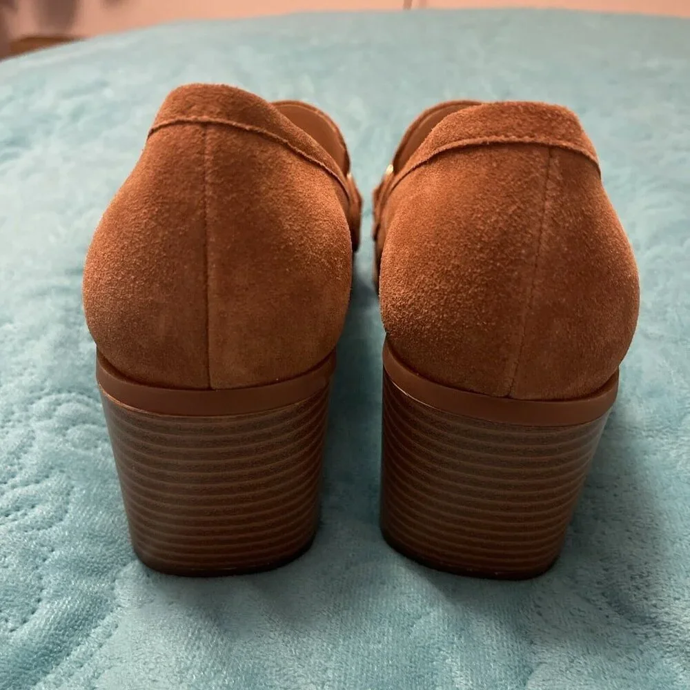 Alex Marie Women's Farin Loafer Pilgrim Heels , Shoes Brown Leather Suede Sz 8.5 - Picture 3 of 16
